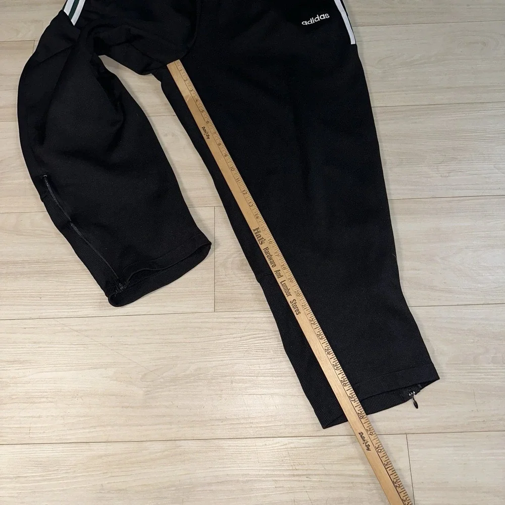 VTG Adidas Pants Mens XL Windbreaker Track Pants Black Striped Drawstring‎ Y2K